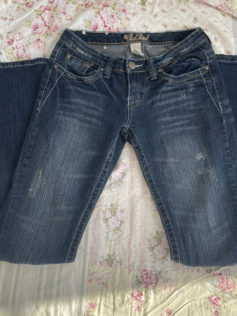 Express Women's Navy and Blue Jeans